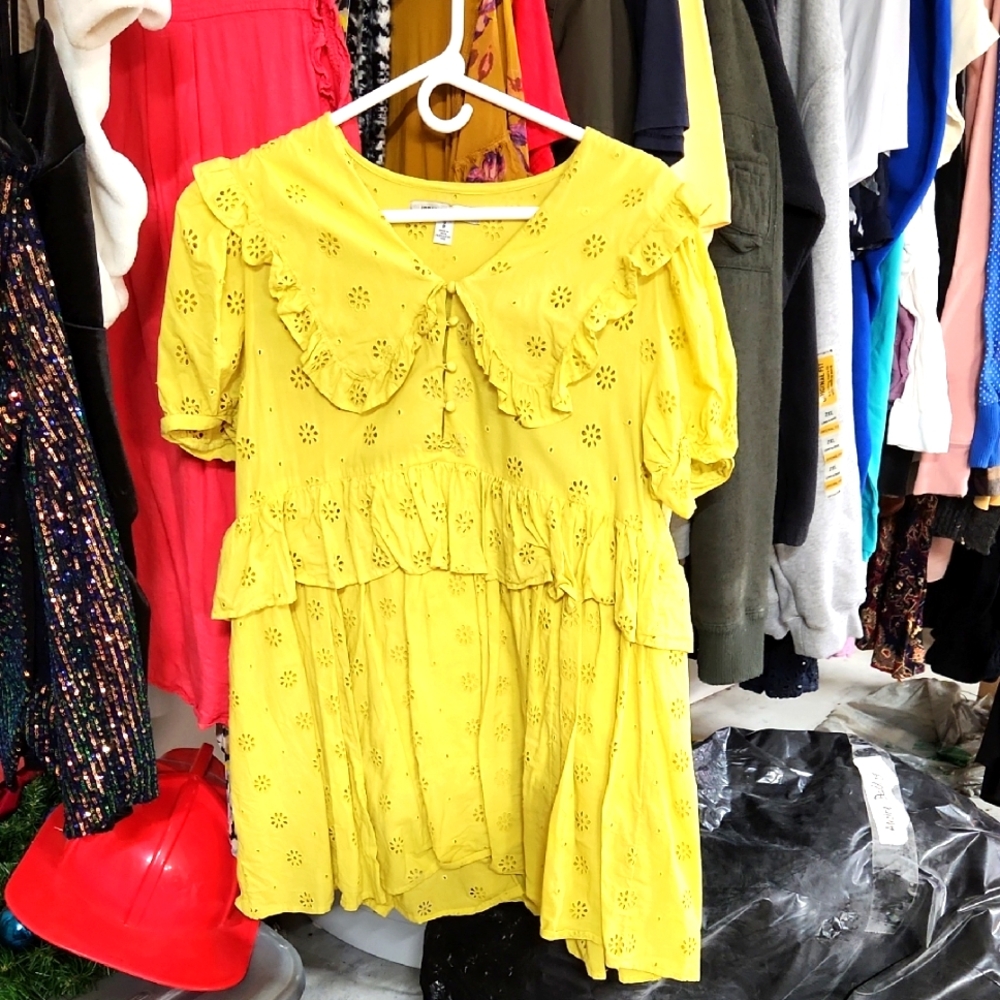 •Urban Outfitters•Yellow Eyelet Dress